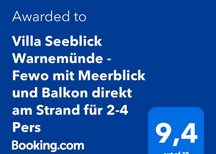Villa Seeblick Warnemuende - Fewo Mit Meerblick Und Balkon Direkt Am Strand Fuer 2-4 Pers